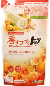 香りつづくトップ スウィートハーモニー 柔軟剤入り洗濯洗剤 つめかえ用 720g おすすめ洗剤 詰め替え 洗剤 洋服 衣服 液体洗剤 洗濯 洗濯用洗剤 洗浄 部屋干し 服 ニオイ LION ライオン 天然ア