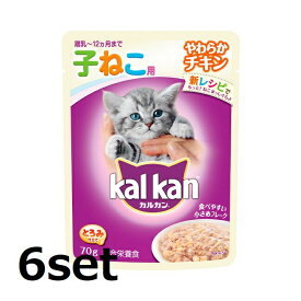 【6セット】 カルカン 子ねこ用 やわらかチキン 70g キャットフード エサ おやつ 幼猫 子猫 ペットフード 猫 ネコ ペットグッズ kal kan マース