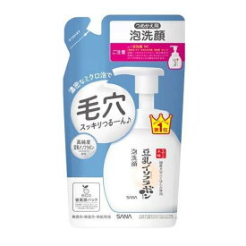 サナ なめらか本舗 泡洗顔 つめかえ用 180ml 泡洗顔フォーム おすすめ洗顔 濃密 基礎化粧品 美容液 豆乳イソフラボン 時短 うるおい 角質 しっとり プチプラ 豆乳発酵液 パウチ エコ もち肌 ダイズ種子エキス ユニセックス スッキリ 爽快 仕上げ ポンプ 国産大豆使用 日本製