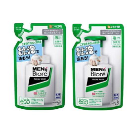 送料無料 2個セット メンズビオレ 泡タイプ 薬用 アクネケア 洗顔 つめかえ用 130ml biore 花王 クレンジング スキンケア フェイスケア 泡 カサつき すっきり さっぱり ニキビ シトラスハーブの香り メントール・アルコール無配合 普通肌 お風呂 洗い上がり 肌ケア 日本製