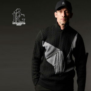 【2025AW】【正規品】 1PIU1UGUALE3 GOLF ウノピュウ ウノピュウノウグァーレトレ ゴルフ 113 GOLF HALF ZIP CABLE / 折り鶴 ケーブル編み ハーフジップ モックネックニット ウェア 5 L GRK090-GPE023