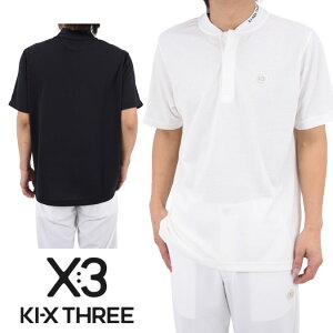 �y26SS�z KI-XXX THREE �L�b�N�X���[ STAND COLLAR POLO SHIRT / �X�^���h�J���[ �|���V���c ���� �X�g���b�` ���S �V���v�� �h���X�R�[�h �a�m �S���t �X�|�[�c �R���y ���E���h �g�b�v�X ���� �L�b�N�X