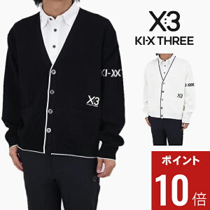 �y���Ԍ���|�C���g10�{�z�y25AW�z KI-XXX THREE �L�b�N�X���[ RIB LINE KNIT CARDIGAN / ���u ���C�� �j�b�g �J�[�f�B�K�� �J�W���A�� ���� �S���t �X�|�[�c L 25AWKM01
