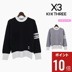 �y���Ԍ���|�C���g10�{�z�y25AW�z�y���f�B�[�X�z KI-XXX THREE �L�b�N�X���[ KI-XXX THREE SLEEVE LINE CREW NECK KNIT / �� ���C�� �N���[�l�b�N �j�b�g �J�W���A�� ���� �S���t �X�|�[�c M 25AWKW01