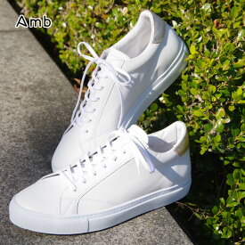 【別注】Amb エーエムビー 9838 NEW KIPS LOW CUT SNEAKER メンズ レディース ローカット スニーカー レースアップ レザー 白スニ カジュアル ファッション スポーティ 39-44 24.0-29.5