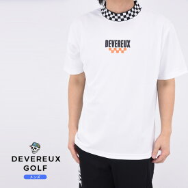 【FINAL SALE】【25SS】 DEVEREUX GOLF デヴァローゴルフ ICON CHECKER RIB MOCK TEE / アイコン プリント モックネック スポーツ ゴルフ アウトドア カジュアル レジャー アクティブ 運動 トップス 半袖 ギフト コンペ ラウンド メンズ ゴルフ ウェア M-XL 763572017