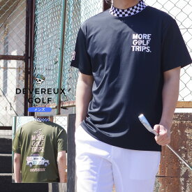【FINAL SALE】【25SS】 DEVEREUX GOLF デヴァローゴルフ MORE TRIP CHECKER RIB MOCK TEE / モアトリップ プリント モックネック スポーツ ウェア ゴルフ アウトドア カジュアル レジャー トップス 半袖 ギフト コンペ ラウンド メンズ ゴルフ ウェア M-XL 763572019