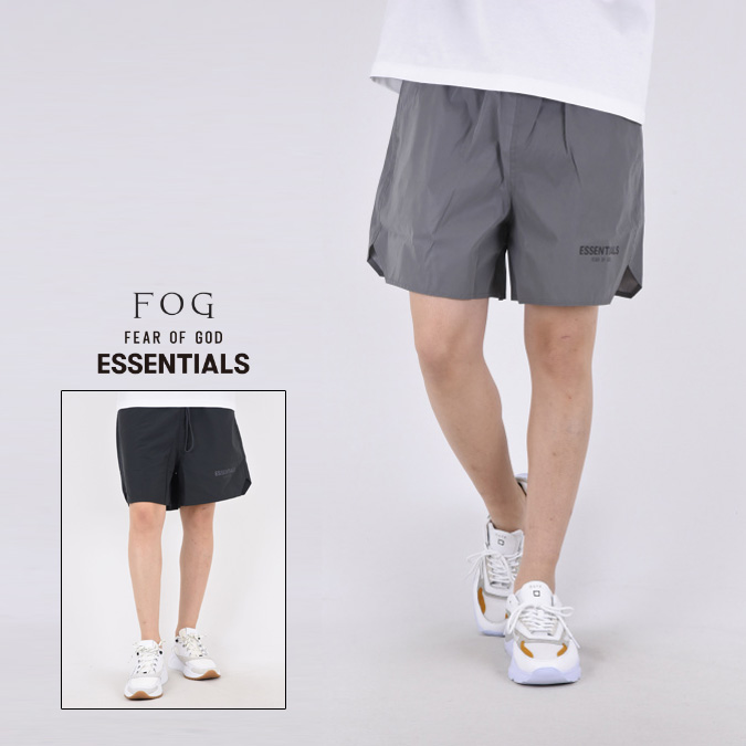 イドを】 FOG Essentials エッセンシャルズ ナイロンショーツ シルバー