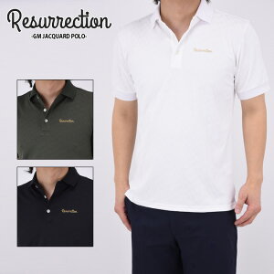 【25AW】Resurrection レザレクション MENS GM JACQUARD POLO / オリジナルテキスタイルジャガード ポロシャツ ファッション スポーツ 半袖 M-XL BE12PS13-M