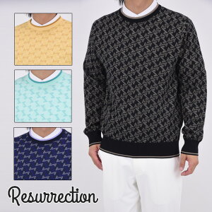 【25AW】Resurrection レザレクション GM JACQUARD LIGHT KNIT / GMジャカード クルーネック ライトニット ファッション スポーツ アウトドア M-XL BE34KNPO10-M*