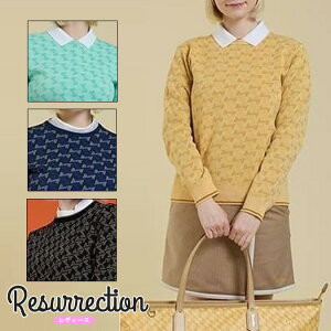 【25AW】【レディース】Resurrection レザレクション GM JACQUARD LIGHT KNIT / GMジャカード クルーネック ライトニット ファッション スポーツ アウトドア S-L BE34KNPO10-W*