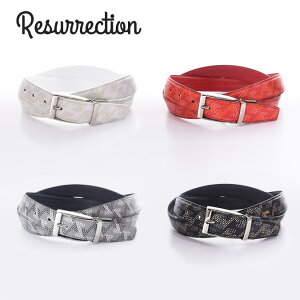 Resurrection レザレクション Couatl No.4.5 メンズ レディース コアトル リバーシブル ベルト 型押しロゴ 30mm 35mm PVC 合成皮革 ゴルフ スポーツ アウトドア ファッション