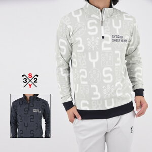 yCLEARANCE SALEzyKizSY32 by SWEET YEARS GOLF GXCT[eBgDoCXB[gC[Y St ORIGINAL SYG JACQUARD HALF-ZIP SWEAT Y S WJ[h  n[tWbv XEFbg OX