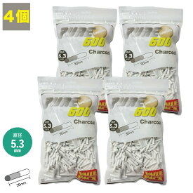 4個 PURE 手巻きタバコ用 スーパースリム チャコール フィルター 5.3mm×30mm 600個入り 手巻きたばこ用フィルター