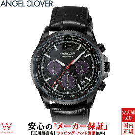 【2,000円クーポン/24日20時～】エンジェルクローバー Angel Clover モンドソーラー MONDO SOLAR メンズ 腕時計 時計 クロノグラフ 革ベルト おしゃれ ブラック MOS42BBK-BK