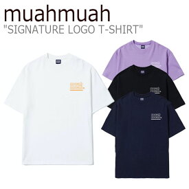ムアムア Tシャツ muahmuah ムーアムーア メンズ レディース SIGNATURE LOGO T-SHIRT シグネチャー ロゴ 半袖 WHITE LIGHT PURPLE NAVY BLACK MUT19027 ウェア