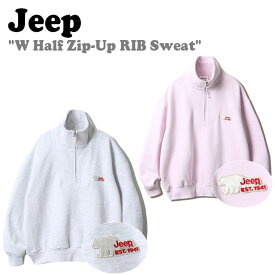ジープ トレーナー Jeep レディース W Half Zip-Up RIB Sweat ハーフ ジップアップ RIB スウェットシャツ WHITE ホワイト PINK ピンク JN1TSF820LP/MW ウェア