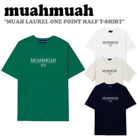 ムアムア 半袖Tシャツ muahmuah ムーアムーア レディース MUAH LAUREL ONE POINT HALF T-SHIRT ムア ローレル ワンポイント ハーフ Tシャツ WHITE ホワイト NAVY ネイビー OATMEAL オートミール GREEN グリーン MUT22935 ウェア