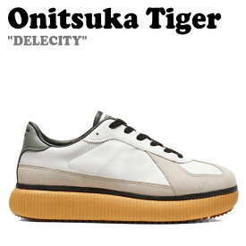 オニツカタイガー スニーカー Onitsuka Tiger メンズ レディース DELECITY デレシティ WHITE ホワイト LICHEN GREEN ライケングリーン 1183B874-103 シューズ