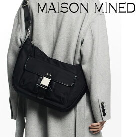 メゾンミネド ボディバッグ MAISON MINED 正規販売店 メンズ レディース BUCKLE STRAP HOBO BAG バックル ストラップ ホーボーバッグ BLACK ブラック FMPSABA102M バッグ