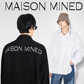 メゾンミネド シャツ MAISON MINED 正規販売店 メンズ レディース BACK LOGO SHIRTS バッグ ロゴシャツ BLACK ブラック WHITE ホワイト FMQSCSA406M/7M 長袖 ウェア