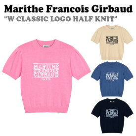 マリテフランソワジルボー 半袖ニット Marithe Francois Girbaud レディース W CLASSIC LOGO HALF KNIT クラシック ロゴ ハーフニット IVORY アイボリー NAVY ネイビー PINK ピンク BLUE ブルー 1MG23SKN103 ウェア