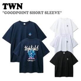 TWN 半袖Tシャツ ティーダブリュエヌ 正規販売店 メンズ レディース GOODPOINT SHORT SLEEVE グッド ポイント 半袖 Tシャツ NAVY ネイビー BLACK ブラック WHITE ホワイト WHITE OATMEAL ホワイトオートミール STST3492 ウェア