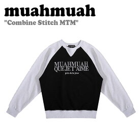 ムアムア トレーナー muahmuah ムーアムーア レディース Stitch Crop MTM コンバイン ステッチ マンツーマン Tシャツ BLACK ブラック MUT23028 ウェア