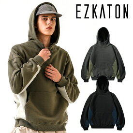 エズカートン パーカー EZKATON 正規販売店 メンズ レディース DIVIDE NECK UP HOODIE ディバイド ネック アップ フーディー DEEP GRAY ディープ グレー BLACK ブラック KAHKI カーキ SHHD6685 ウェア