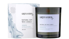 （Green Nation life）ウッドウィックキャンドル300g Box入り アウェイクン（レモングラス＆ライム）（グリーンネーションライフ）
