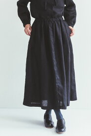 （期間限定で割引中！）（fog linen work）イチカ スカート ブラック（未試着品）（フォグリネンワーク）