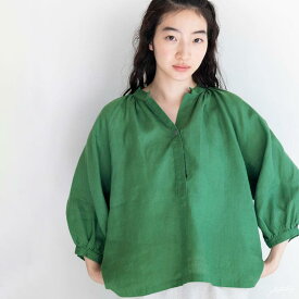 （fog linen work）リナ トップ ウ゛ェール エコッセ（新緑のような鮮やかなグリーン）（未試着品）（フォグリネンワーク）