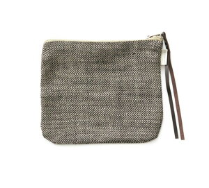 (fog linen work)カンナ ポーチ(M)ヘリンボーン(フォグリネンワーク)