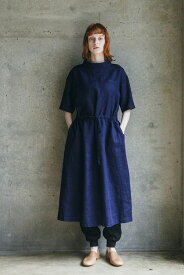 （fog linen work）ヴィオラ　ワンピース　ブルーインディゴ（未試着品）（フォグリネンワーク）（2025 SUMMER WEAR 最終在庫）