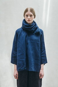 (fog linen work)ロセリエ スカーフ ブルー ニュイ(フォグリネンワーク)