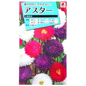 【タキイ種苗】アスター　大輪混合（1.2ml）【定形郵便・定形外郵便での発送のみ送料無料】タキイの種/切り花/花壇/プランター/花種/種子/植物/栽培/ガーデニング/自宅で/エゾギク/キク科/春まき/秋まき/採苗本数：およそ100本/FAS060