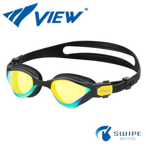 VIEW fina���F SWIPE ANTI-FOG �X�C�~���O�S�[�O�� �~���[�����Y DELFINA for TRIATHLON V2000SAM �J���[CBKO