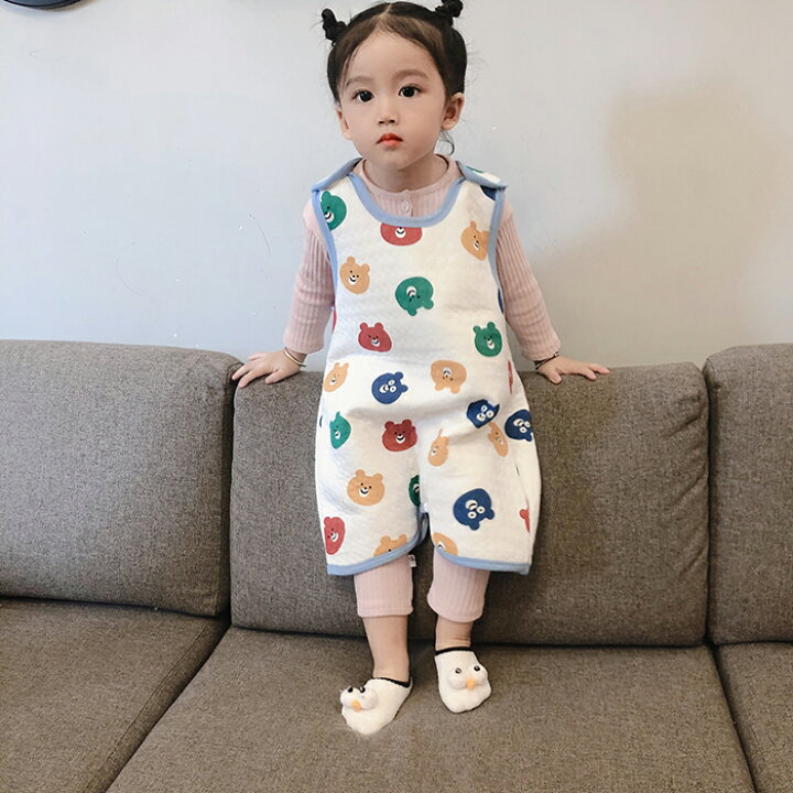 楽天市場 送料無料 スリーパー ロンパース カバーオール 夏用 キッズ コットン 綿 2way 寝冷え 綿毛布 春 夏 寝るとき 寝冷え 寝かしつけ グッズ 吸水 速乾 かわいい 可愛い シンプル 子ども キッズ 女の子 男の子 涼しい 快適 寝具 部屋着 柔らかい 80 90