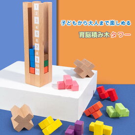 【送料無料】知育玩具 3歳 木製 パズル おもちゃ 育脳タワー 出産祝い
