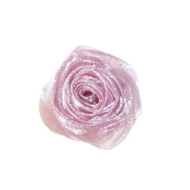 花形　リボン　フラワーリボン　カラー：シルバーピンク　12個入り　ラッピング素材　ファッション素材　手芸　レター・贈り物