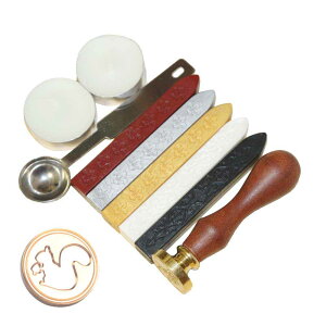 WAXLABO ワックスラボ シーリングワックスセット 封蝋 封ろう プレゼントに 結婚式 お祝い事 スタンプ柄:リス