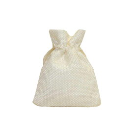 （KIPPOH：吉包） 麻袋　ジュート　リネン　巾着袋　小物入れ　20枚入り　ラッピング用品　ギフト用品　カラー：ホワイト