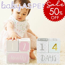 ＼3520円⇒半額／ ベビーアスペン マイルストーン エイジブロック BABY ASPEN ( 出産祝い 女の子 男の子 新生児 成長記録 フォト おしゃれ かわいい ベビー ファッション雑貨・小物 ) 12ss