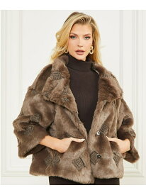 【SALE／50%OFF】(W)Luna Faux Fur Jacket GUESS ゲス ジャケット・アウター その他のジャケット・アウター ブラウン【RBA_E】【送料無料】[Rakuten Fashion]