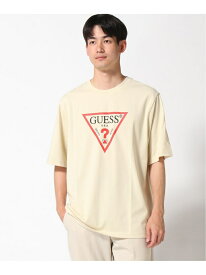 【SALE／40%OFF】GUESS ロゴTシャツ (M)Triangle Logo Tee GUESS ゲス トップス カットソー・Tシャツ グリーン ブラック ホワイト ベージュ【RBA_E】[Rakuten Fashion]