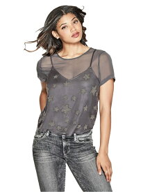 【SALE／75%OFF】(W)COLTON BEADED STARS TOP GUESS ゲス トップス カットソー・Tシャツ グレー【RBA_E】[Rakuten Fashion]