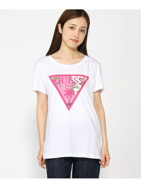 【SALE／30%OFF】(W)Triangle Logo Tee GUESS ゲス トップス カットソー・Tシャツ ホワイト【RBA_E】【送料無料】[Rakuten Fashion]