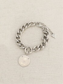 (W)Bear Coin Curb Chain Bracelet GUESS ゲス アクセサリー・腕時計 ブレスレット・バングル シルバー【送料無料】[Rakuten Fashion]