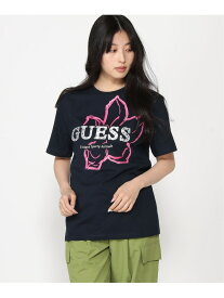 GUESS Tシャツ (W)Ann Tee GUESS ゲス トップス カットソー・Tシャツ ネイビー ホワイト【送料無料】[Rakuten Fashion]