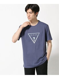 (M)Denim Emboss Triangle Tee GUESS ゲス トップス カットソー・Tシャツ パープル ブラック ホワイト グレー【送料無料】[Rakuten Fashion]